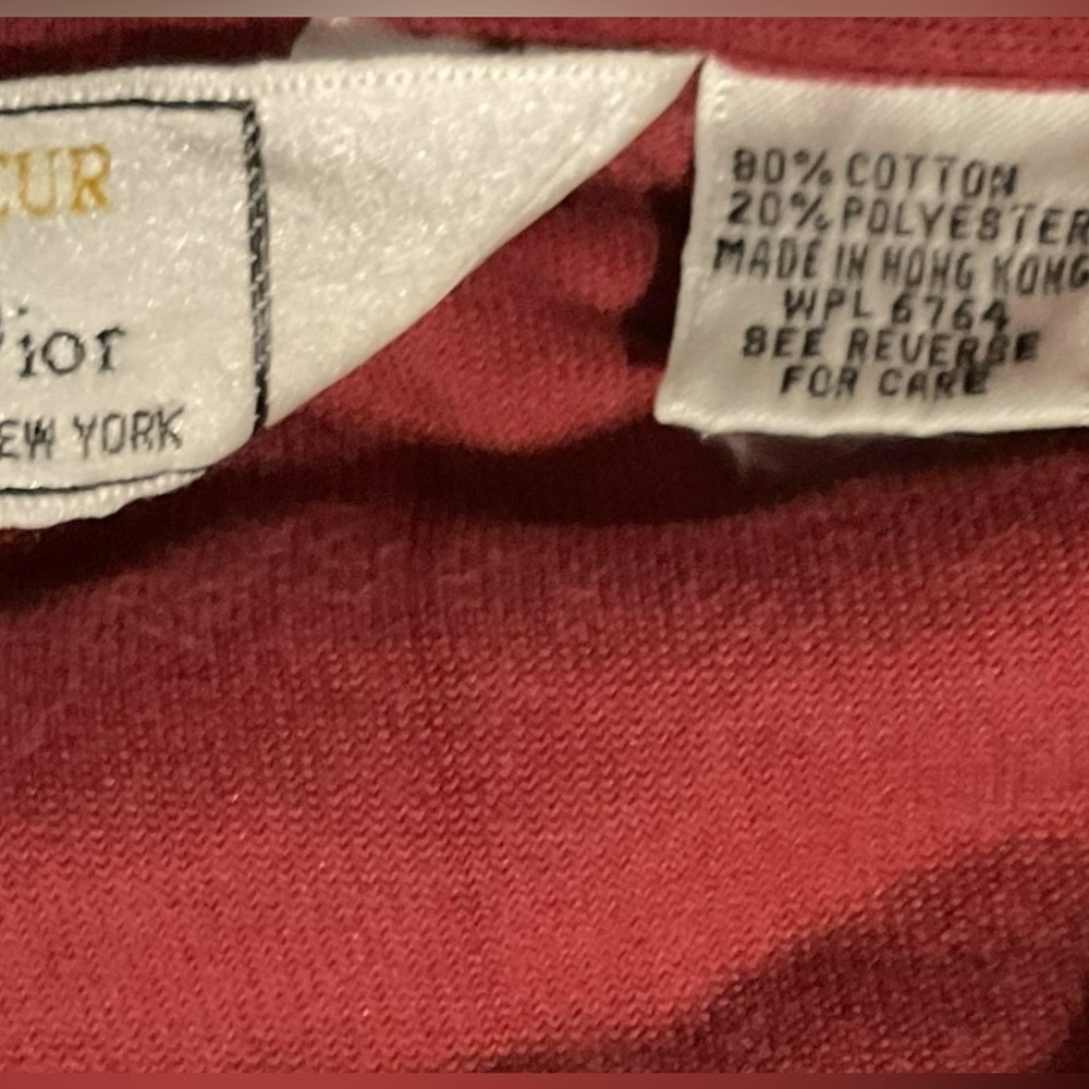 ** Christian Dior L E Connaisseur Red Velvet Jacket/ Sweater - Picture 8 of 13